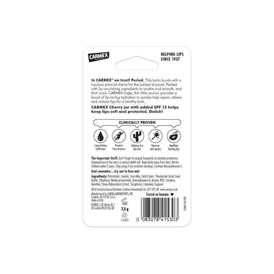 Carmex Cherry Lip Balm SPF15 (7.5g) (alt)
