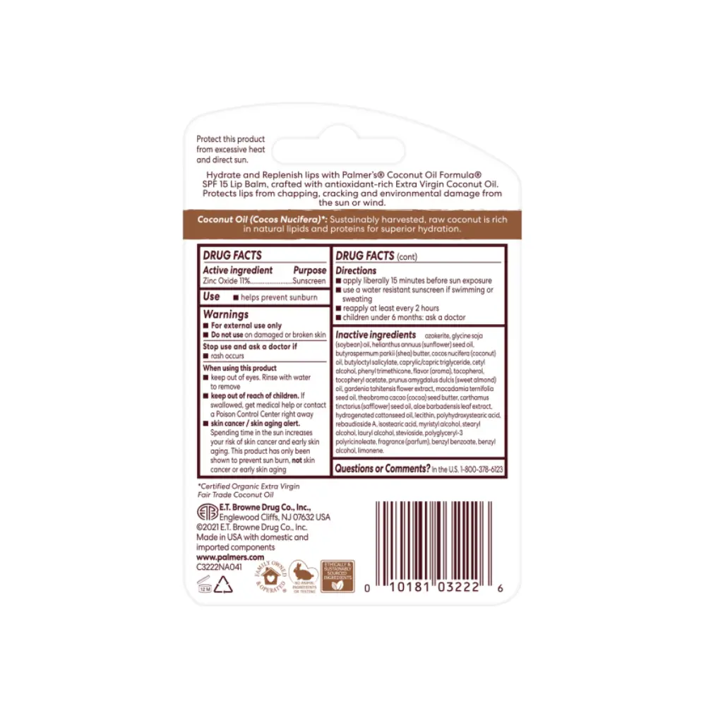 Palmer’s Coconut Oil Formula Lip Balm SPF 15 with Vitamin E (alt)
